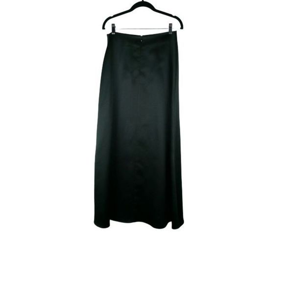 JS Collections Womens Black Satin Full Length Skirt Petite Formal Event Size 6 - Picture 2 of 4